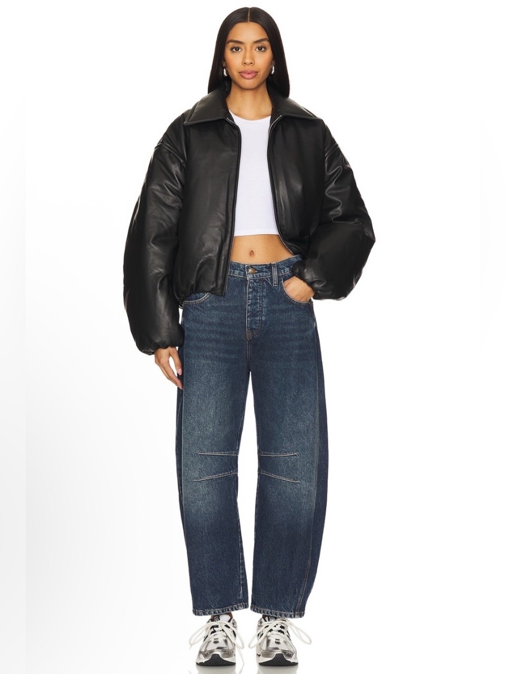 We The Free Good Luck Mid Rise Barrel Jeans in Deep End size 31 - Picture 4 of 11